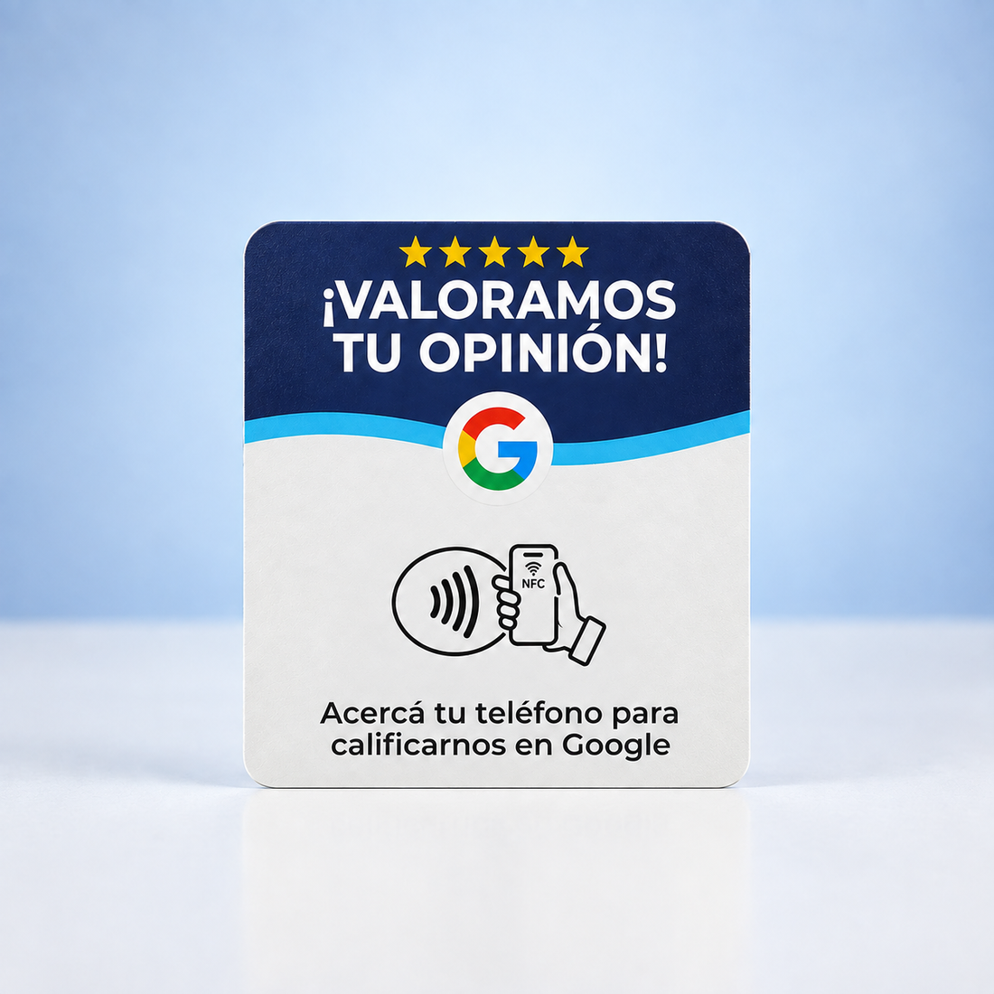 Adhesivo NFC de reseñas de Google